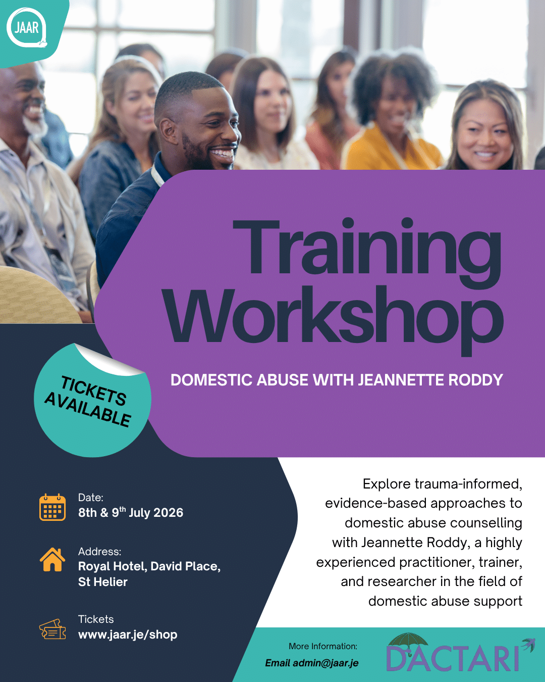 Upcoming Training: Domestic Abuse with Jeannette Roddy DACTARI